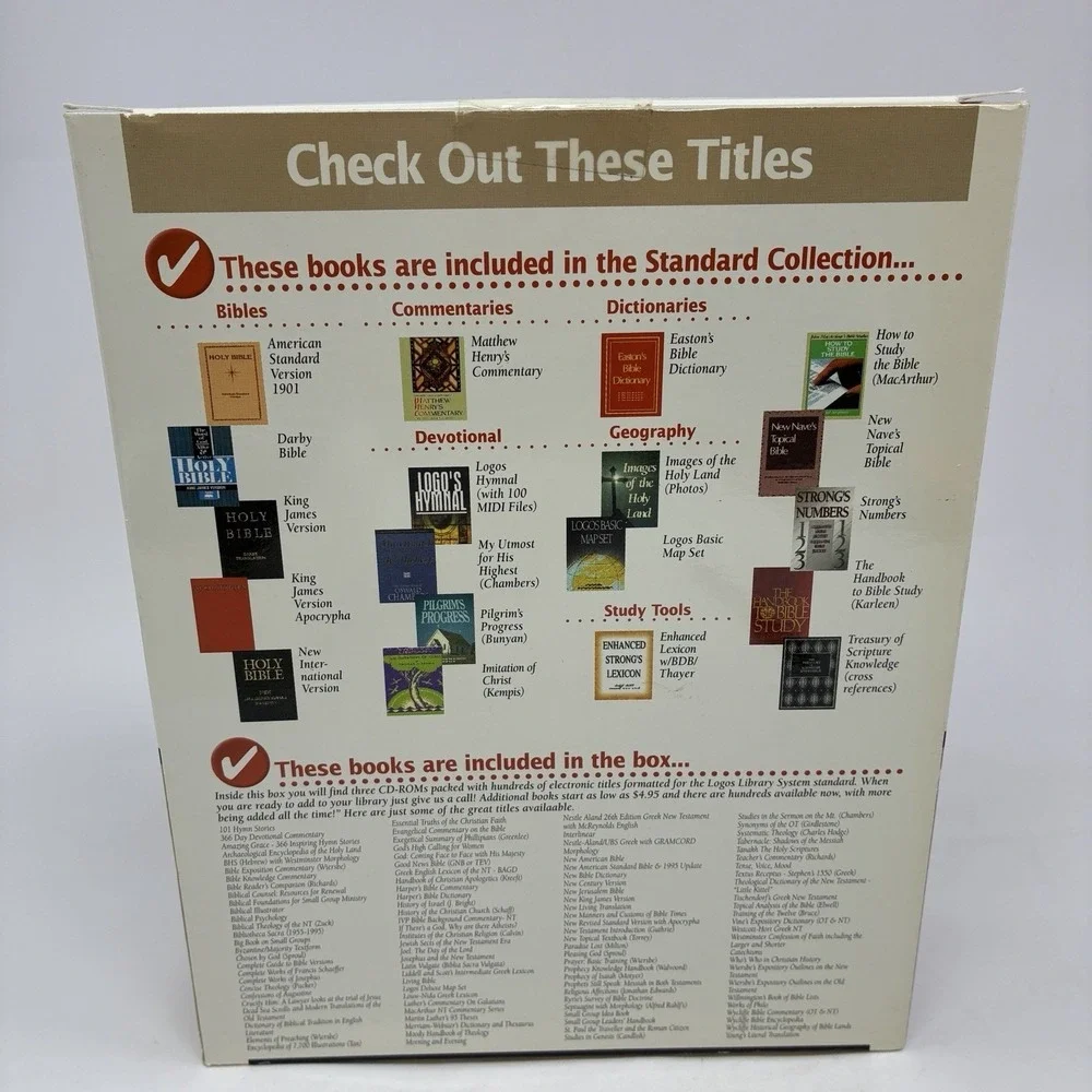 Vintage Logos Bible Reference Series Bible Software 1997 CD-ROMs Win '95 Big Box